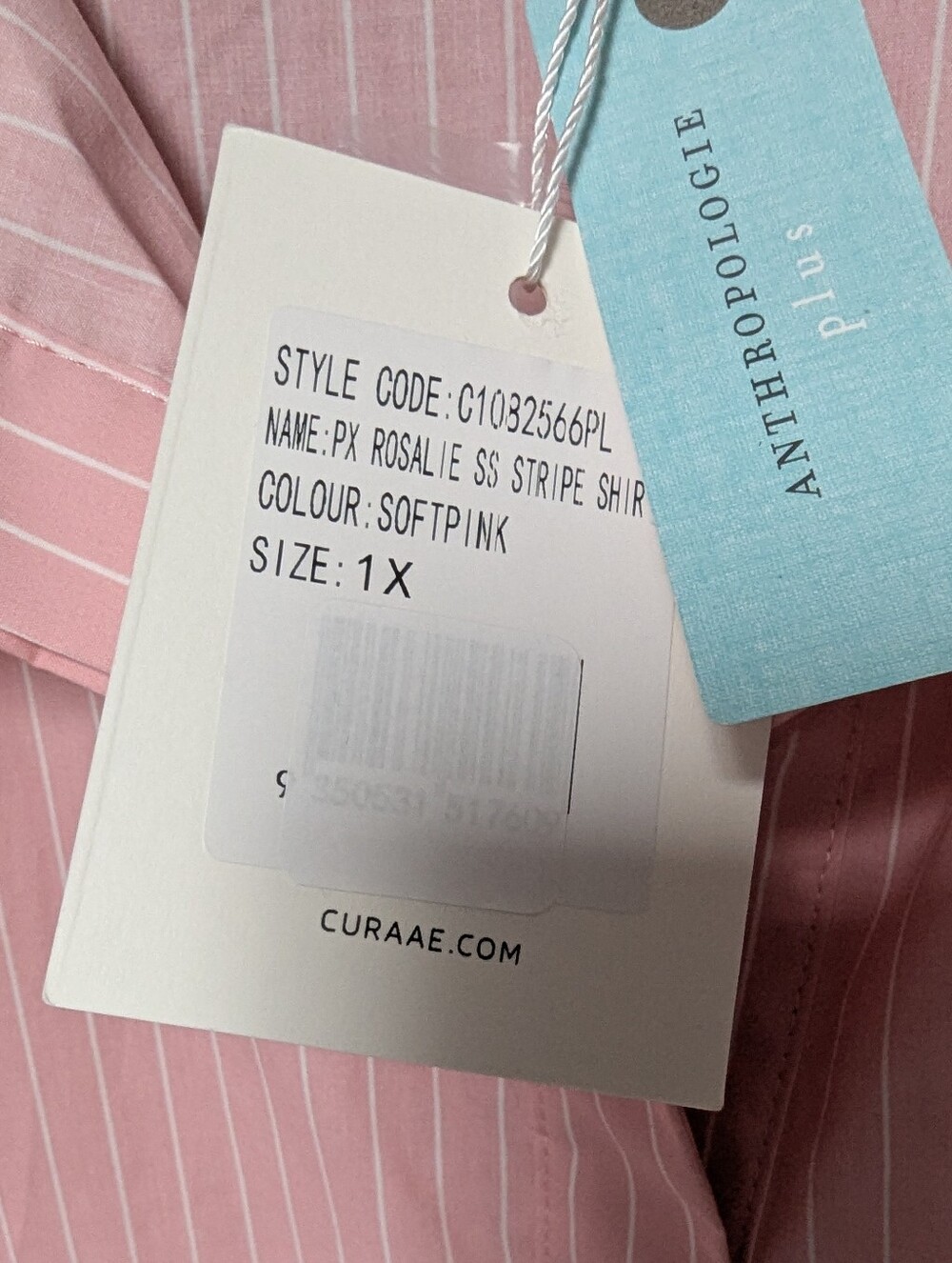 NWT Anthropologie Plus Curaae Shirtdress Size 1X Soft Pink - Picture 4 of 10